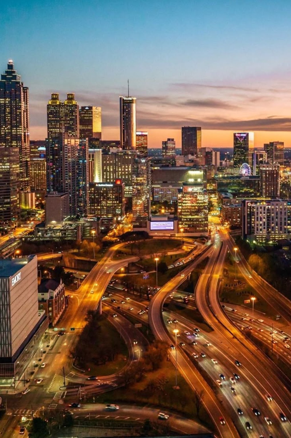 Downtown Atlanta skyline at dusk
